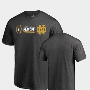 Notre Dame Fighting Irish T-Shirt Heather Gray 2018 College Football Playoff Bound Cadence Big & Tall For Men's
