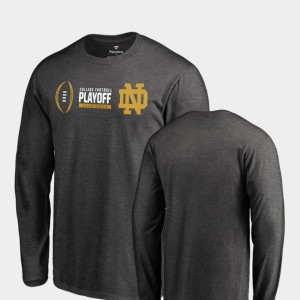 Notre Dame Fighting Irish T-Shirt Heather Gray 2018 College Football Playoff Bound For Men Cadence Long Sleeve