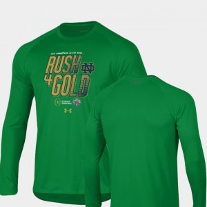Notre Dame Fighting Irish T-Shirt 2018 Cotton Bowl Bound For Men's Rush For Gold Long Sleeve College Football Playoff Kelly Green