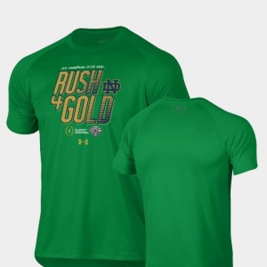 Notre Dame Fighting Irish T-Shirt 2018 Cotton Bowl Bound Mens Kelly Green Rush For Gold College Football Playoff