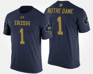 Notre Dame Fighting Irish T-Shirt No.1 Short Sleeve #1 For Men Navy