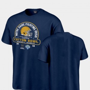 Notre Dame Fighting Irish T-Shirt 2018 Cotton Bowl Bound Double Cross College Football Playoff Navy For Men's