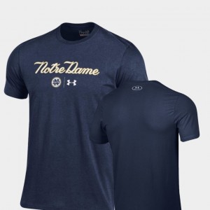 Notre Dame Fighting Irish T-Shirt Script Charged Cotton Navy Men 2018 Shamrock Series