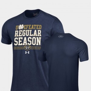 Notre Dame Fighting Irish T-Shirt Navy Performance For Men's 2018 Undefeated Regular Season