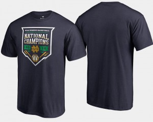 Notre Dame Fighting Irish T-Shirt For Men Women's Basketball Basketball 2018 National Champions Press Navy