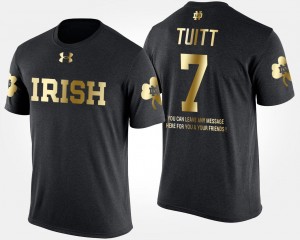 Notre Dame Fighting Irish Stephon Tuitt T-Shirt #7 Gold Limited Black Short Sleeve With Message Men's
