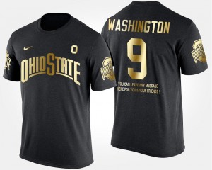 Ohio State Buckeyes Adolphus Washington T-Shirt Mens Short Sleeve With Message Gold Limited Black #9