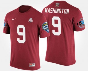 Ohio State Buckeyes Adolphus Washington T-Shirt For Men's #9 Big Ten Conference Cotton Bowl Bowl Game Scarlet