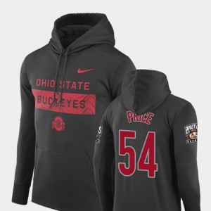 Ohio State Buckeyes Billy Price Hoodie For Men's Sideline Seismic Football Performance Anthracite #54