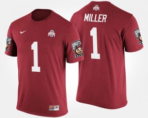 Ohio State Buckeyes Braxton Miller T-Shirt Bowl Game For Men Scarlet #5 Big Ten Conference Cotton Bowl