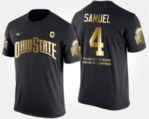 Ohio State Buckeyes Curtis Samuel T-Shirt Black #4 Men's Gold Limited Short Sleeve With Message