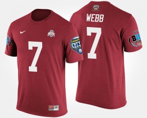 Ohio State Buckeyes Damon Webb T-Shirt Bowl Game For Men's #7 Big Ten Conference Cotton Bowl Scarlet