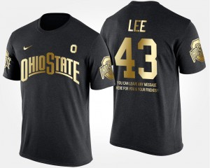 Ohio State Buckeyes Darron Lee T-Shirt Men's #43 Gold Limited Short Sleeve With Message Black