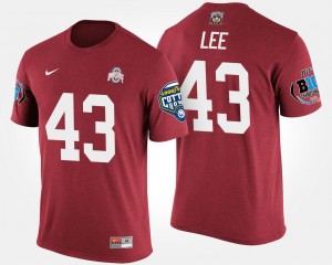 Ohio State Buckeyes Darron Lee T-Shirt For Men's Bowl Game Big Ten Conference Cotton Bowl #43 Scarlet