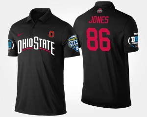 Ohio State Buckeyes Dre'Mont Jones Polo Big Ten Conference Cotton Bowl Bowl Game For Men's #86 Black