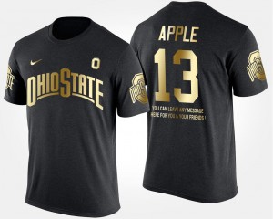 Ohio State Buckeyes Eli Apple T-Shirt For Men #13 Black Gold Limited Short Sleeve With Message