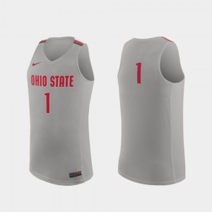 Ohio State Buckeyes Jersey Replica College Basketball Gray #1 For Men's