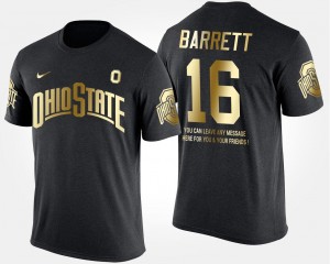 Ohio State Buckeyes J.T. Barrett T-Shirt Mens Short Sleeve With Message #16 Gold Limited Black
