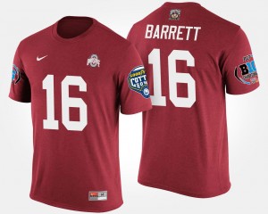 Ohio State Buckeyes J.T. Barrett T-Shirt #16 Scarlet Bowl Game Men Big Ten Conference Cotton Bowl