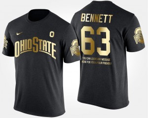 Ohio State Buckeyes Michael Bennett T-Shirt Gold Limited Black #63 Short Sleeve With Message Mens