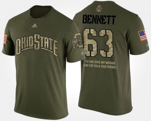 Ohio State Buckeyes Michael Bennett T-Shirt #63 Short Sleeve With Message Camo Military For Men's