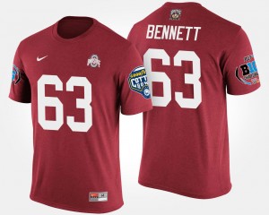 Ohio State Buckeyes Michael Bennett T-Shirt Big Ten Conference Cotton Bowl #63 For Men Bowl Game Scarlet