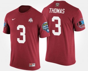 Ohio State Buckeyes Michael Thomas T-Shirt Scarlet Men's Big Ten Conference Cotton Bowl #3 Bowl Game