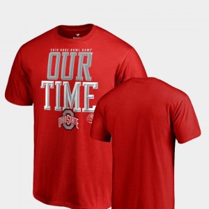 Ohio State Buckeyes T-Shirt Red 2019 Rose Bowl Bound Counter Big & Tall For Men's
