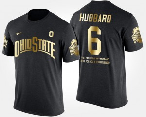 Ohio State Buckeyes Sam Hubbard T-Shirt #6 Gold Limited For Men Black Short Sleeve With Message