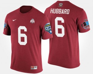 Ohio State Buckeyes Sam Hubbard T-Shirt Bowl Game #6 For Men Scarlet Big Ten Conference Cotton Bowl