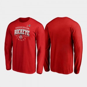 Ohio State Buckeyes T-Shirt Men Primary Tackle Long Sleeve 2019 Fiesta Bowl Bound Scarlet