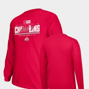 Ohio State Buckeyes T-Shirt Scarlet Locker Room Long Sleeve Big & Tall 2018 Big Ten Football Champions Men