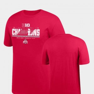Ohio State Buckeyes T-Shirt 2018 Big Ten Football Champions For Men Scarlet Locker Room Big & Tall