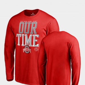 Ohio State Buckeyes T-Shirt Men's Counter Long Sleeve 2019 Rose Bowl Bound Scarlet
