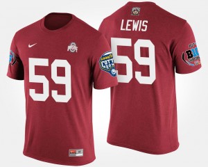 Ohio State Buckeyes Tyquan Lewis T-Shirt For Men Big Ten Conference Cotton Bowl Bowl Game #59 Scarlet