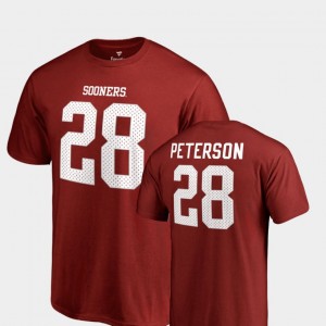 Oklahoma Sooners Adrian Peterson T-Shirt Scarlet College Legends Men #28 Name & Number