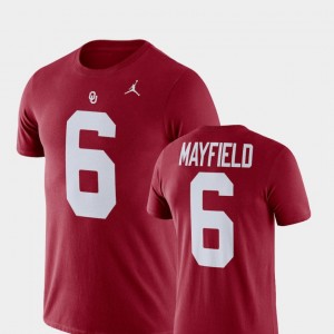 Oklahoma Sooners Baker Mayfield T-Shirt #6 Mens Name & Number Crimson College Football