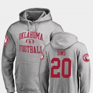 Oklahoma Sooners Billy Sims Hoodie Neutral Zone Ash College Football For Men #20