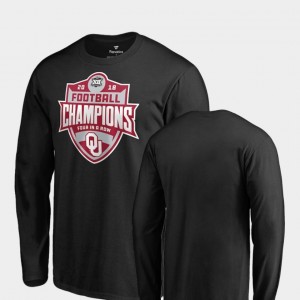 Oklahoma Sooners T-Shirt Long Sleeve 2018 Big 12 Football Champions For Men Black