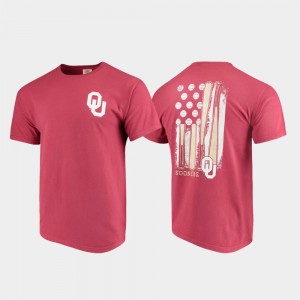 Oklahoma Sooners T-Shirt Crimson Baseball Flag Men's Comfort Colors