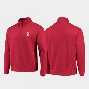 Oklahoma Sooners Jacket Mens Half-Zip Pullover Tommy Bahama Crimson College Sport Nassau