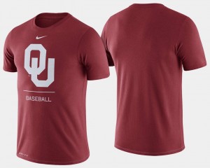 Oklahoma Sooners T-Shirt Crimson College Baseball Men's Dugout Performance