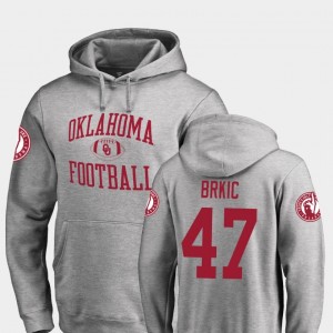 Oklahoma Sooners Gabe Brkic Hoodie Neutral Zone Ash #47 College Football Men