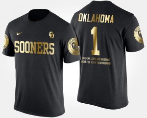 Oklahoma Sooners T-Shirt Men Black No.1 Short Sleeve With Message Gold Limited #1