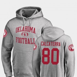 Oklahoma Sooners Grant Calcaterra Hoodie Neutral Zone Mens College Football Ash #80