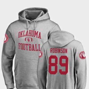 Oklahoma Sooners Jaylon Robinson Hoodie College Football Neutral Zone Mens #89 Ash