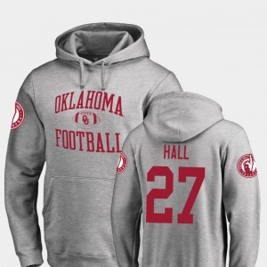 Oklahoma Sooners Jeremiah Hall Hoodie Men's Neutral Zone Ash #27 College Football