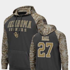 Oklahoma Sooners Jeremiah Hall Hoodie United We Stand Charcoal #27 For Men's Colosseum Football