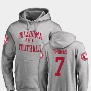 Oklahoma Sooners Jordan Thomas Hoodie #7 College Football Ash Men's Neutral Zone