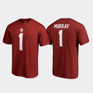 Oklahoma Sooners Kyler Murray T-Shirt #1 For Men's College Legends Name & Number Crimson